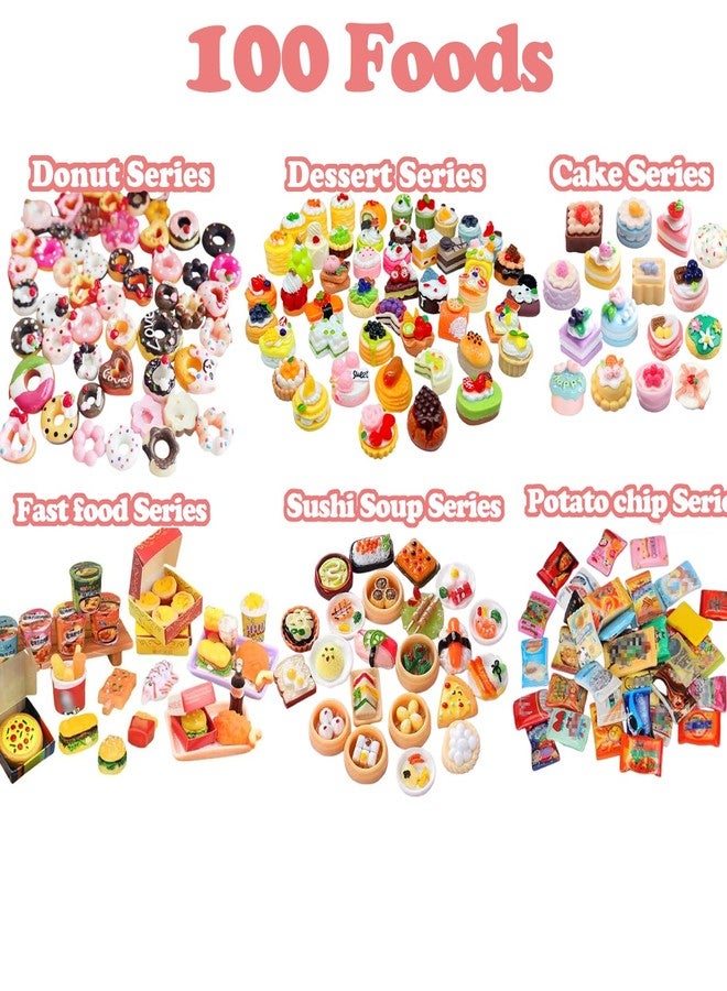 Thildani 150pcs Miniature Stuff Mini Food Toys Dollhouse Accessories Doll House Kitchen Furniture Tiny Micro Cooking Miniatures Hamburger Cake Dessert Donut - Image 3